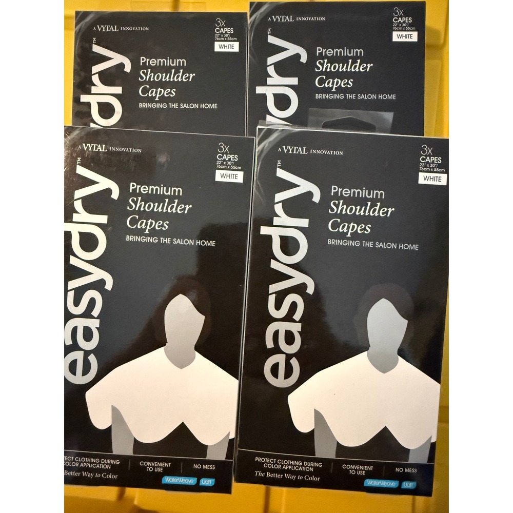 Lot of 4 EasyDIY Premium Shoulder Capes Hair Color Salon Capes White